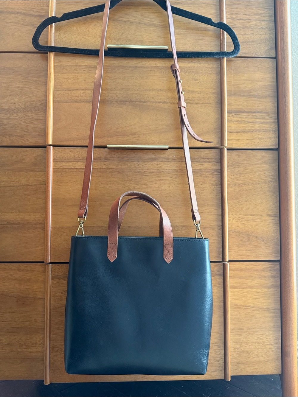 Madewell small black and brown transport tote